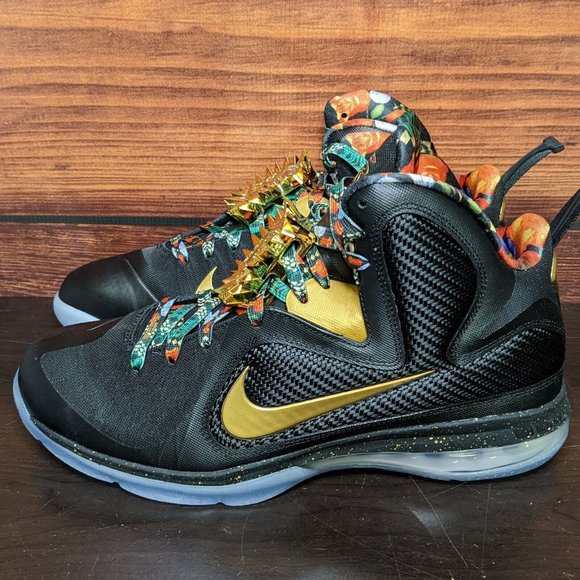 Nike LeBron 9 IX Watch The Throne Men's 11.5 Black Gold 2022 shoes DO9353-001 - Picture 2 of 12